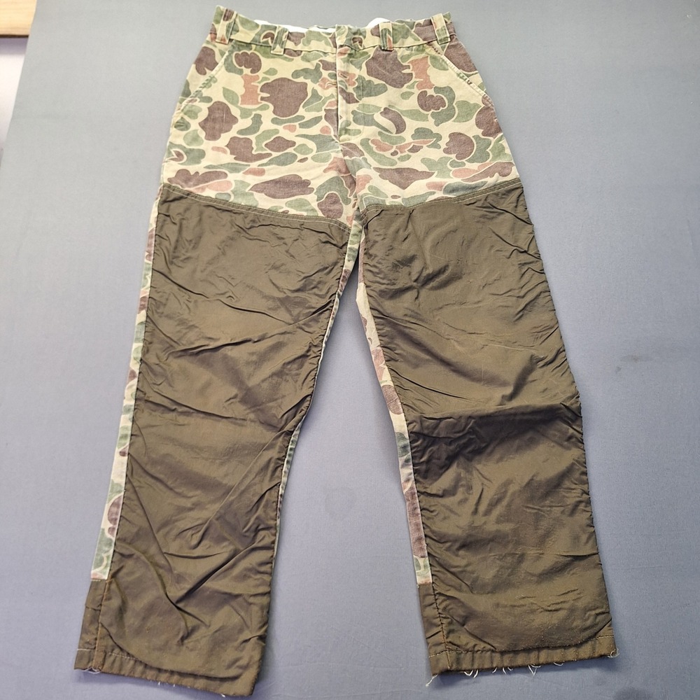 Vintage Duxbak Duck Hunter Camo Hunting Pants Reinforced Leg 32x27